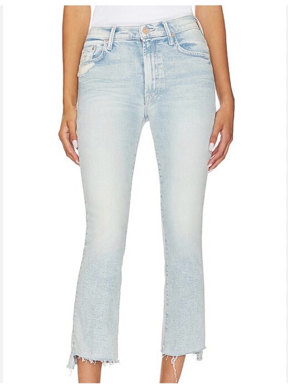 MOTHER Insider Crop Step fray Jeans size 27 in SMOOTH SAILING ⛵️